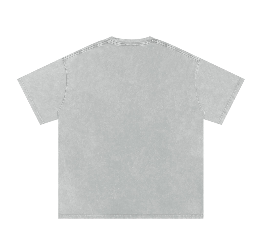 Gray Washed Oversized Logo Tee