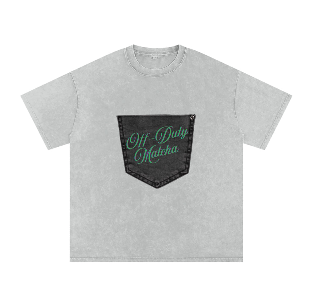 Gray Washed Oversized Logo Tee