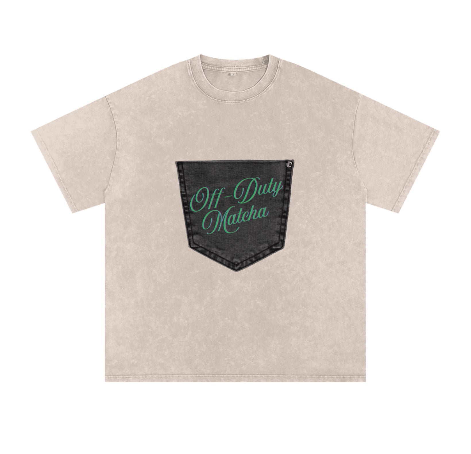 Beige Washed Oversized Logo Tee