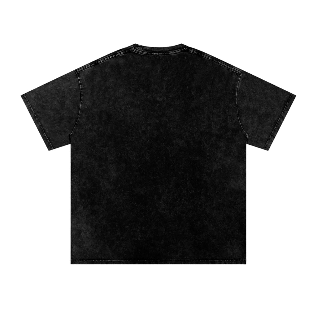 Black Washed Oversized Logo Tee