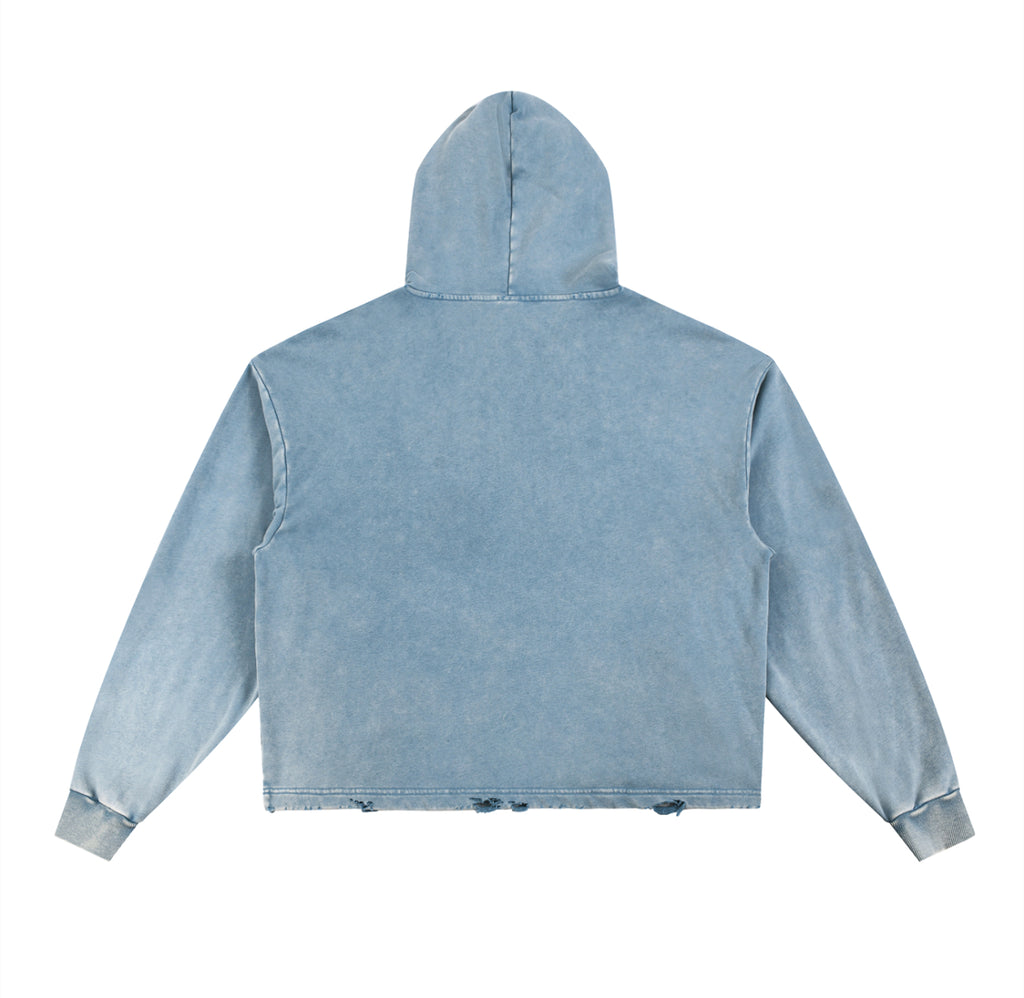 Light Denim Oversized Logo Hoodie