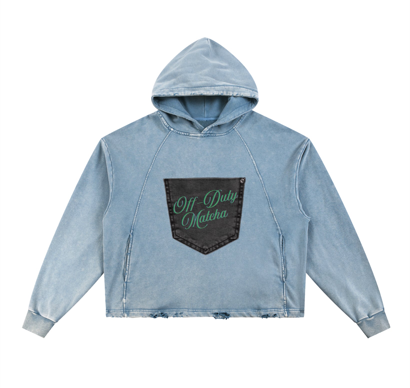 Light Denim Oversized Logo Hoodie